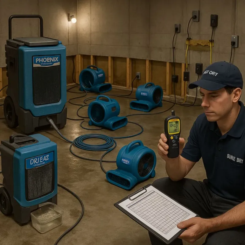 Structural Drying and Dehumidification process in Wildwood Crest, NJ